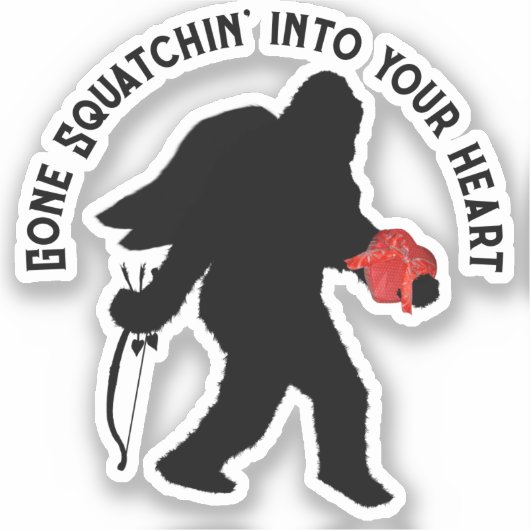 Sasquatch Valentijnsdag Sticker (Voorkant)