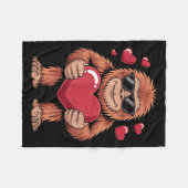 Sasquatch Valentine's Day - Bigfoot Heart Sungles  Fleece Deken (Voorkant (Horizontaal))