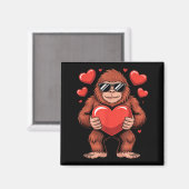 Sasquatch Valentine's Day - Bigfoot Heart Sungles  Magneet (Voorkant / Achterkant)