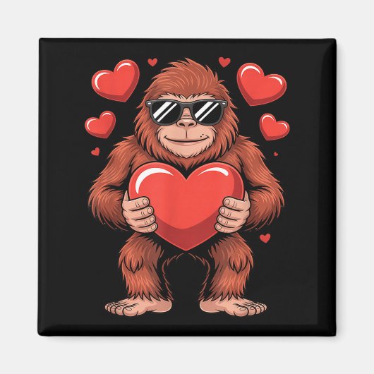 Sasquatch Valentine's Day - Bigfoot Heart Sungles  Magneet (Voorkant)