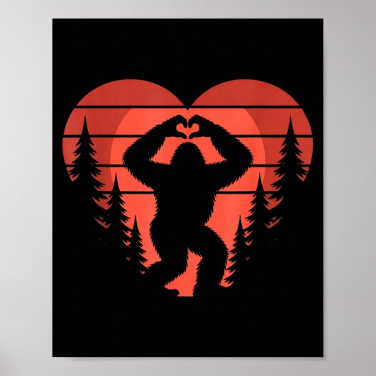 Sasquatch Valentine's Day - Bigfoot Heart Sungles  Poster (Voorkant)