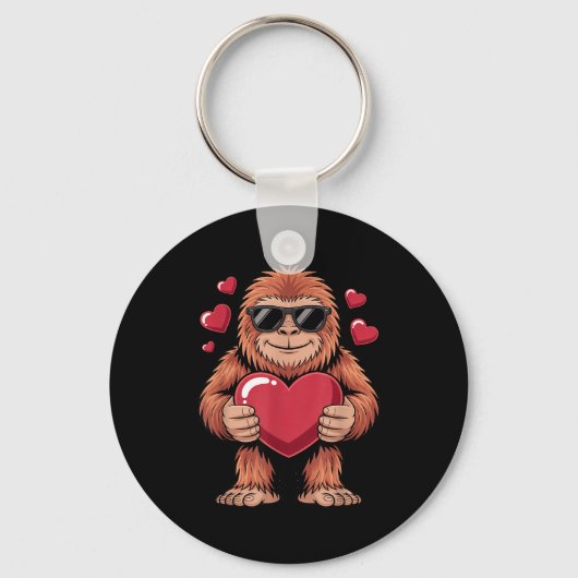Sasquatch Valentine's Day - Bigfoot Heart Sungles  Sleutelhanger (Voorkant)