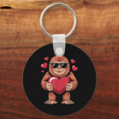 Sasquatch Valentine's Day - Bigfoot Heart Sungles  Sleutelhanger (Voorkant)