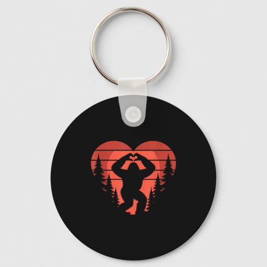 Sasquatch Valentine's Day - Bigfoot Heart Sungles  Sleutelhanger (Voorkant)