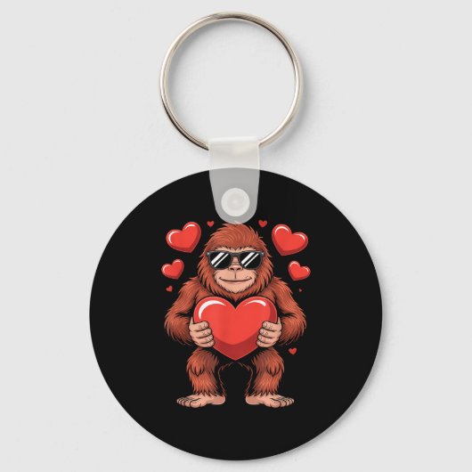 Sasquatch Valentine's Day - Bigfoot Heart Sungles  Sleutelhanger (Voorkant)