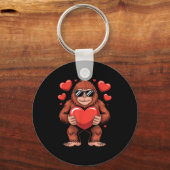 Sasquatch Valentine's Day - Bigfoot Heart Sungles  Sleutelhanger (Voorkant)
