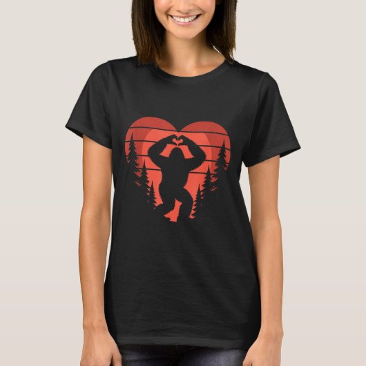 Sasquatch Valentine's Day - Bigfoot Heart Sungles  T-shirt (Voorkant)