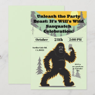 Sasquatch Verjaardagsuitnodiging Kaart