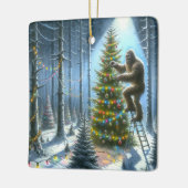 Sasquatch versiert kerstbomen grappig keramisch ornament (Links)