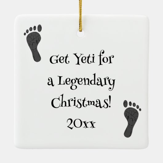 Sasquatch versiert kerstbomen grappig keramisch ornament (Achterkant)