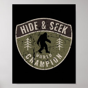 Sasquatch verstoppen zich en zoeken wereldkampioe Poster