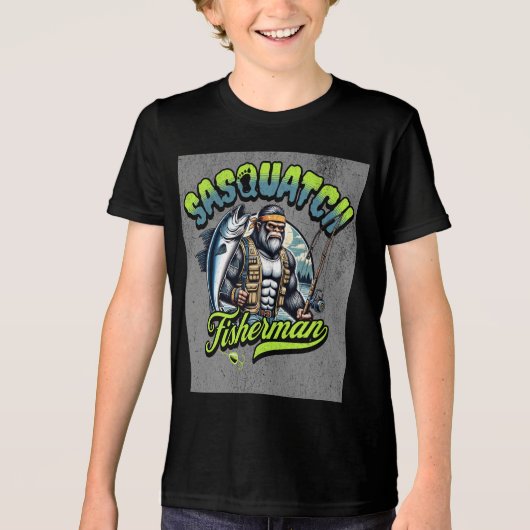 Sasquatch-visser Tri-Blend Shirt (Voorkant)