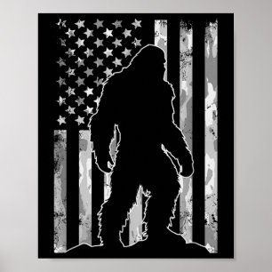 Sasquatch Vlag Patriottische Bigfoot 4 juli Poster