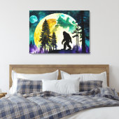 Sasquatch Volle Maan Canvas Afdruk (Insitu (Slaapkamer))
