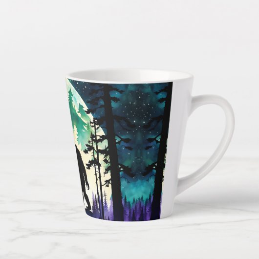 Sasquatch Volle Maan Latte Mok (Rechts)