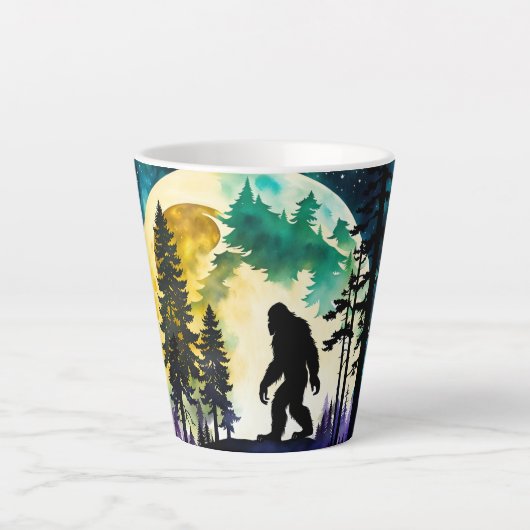 Sasquatch Volle Maan Latte Mok (Voorkant)