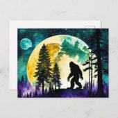 Sasquatch Volle maan op de Berg Briefkaart (Voorkant / Achterkant)