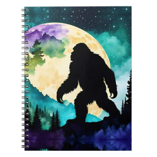Sasquatch Volle maan op de Berg II Notitieboek (Voorkant)