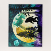 Sasquatch Volle maan op de Berg Legpuzzel (Verticaal)