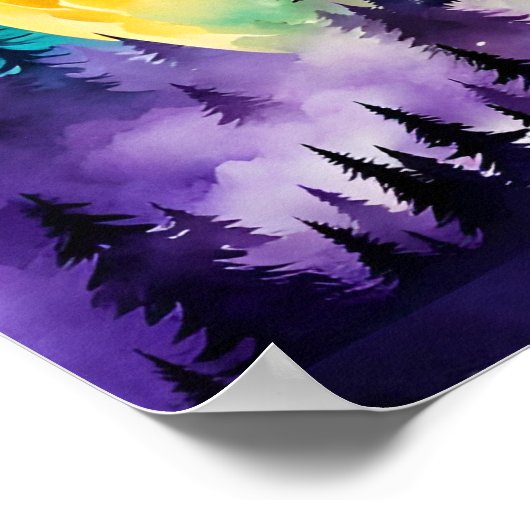 Sasquatch Volle maan op de Berg Poster (Hoek)