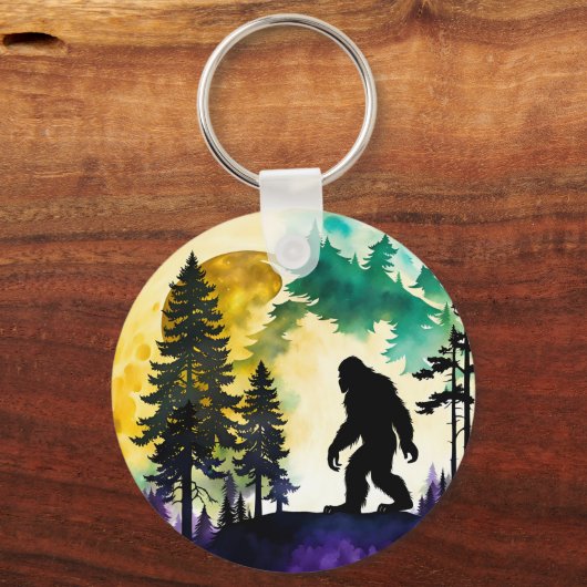 Sasquatch Volle Maan Sleutelhanger (Voorkant)