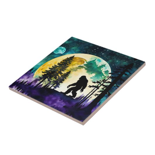 Sasquatch Volle Maan Tegeltje (Zijkant)