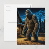 Sasquatch voor Log Cabin in de Bossen Briefkaart (Voorkant / Achterkant)