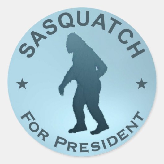 Sasquatch voor President Ronde Sticker (Voorkant)