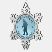 Sasquatch voor President Tin Sneeuwvlok Ornament (Rechts)