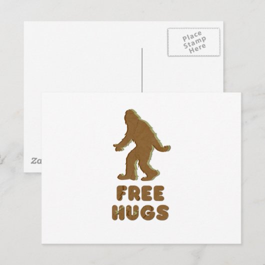 SASQUATCH - VRIJE HUGS BRIEFKAART (Voorkant / Achterkant)