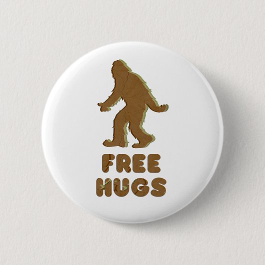 SASQUATCH - VRIJE HUGS RONDE BUTTON 5,7 CM (Voorkant)