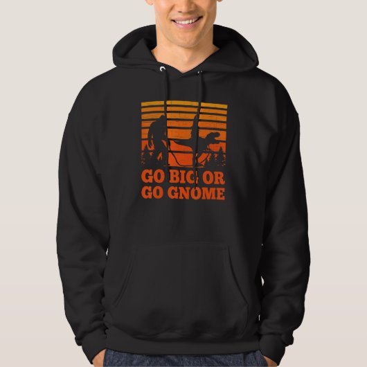 Sasquatch walking T-rex carrying a Gnome Go big Go Hoodie (Voorkant)