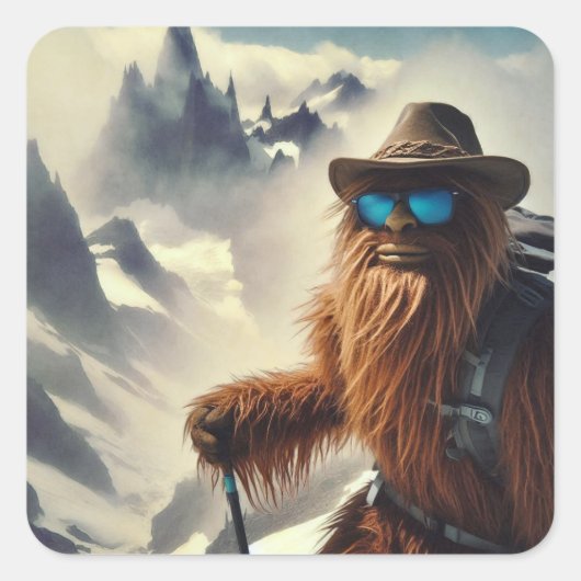 Sasquatch Wandelbergen Vierkante Sticker (Voorkant)