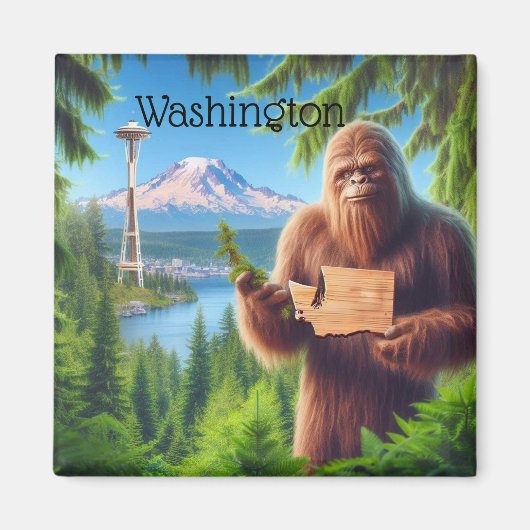 Sasquatch Washington Souvenir Reiscadeau Magneet (Voorkant)