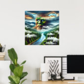 Sasquatch with Blue Eyes Poster (Thuiskantoor)