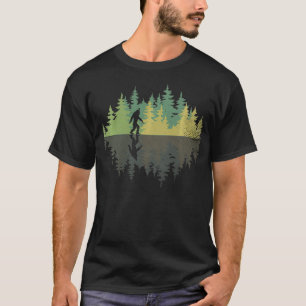 Sasquatch Yeti Spiegeling Bos Bomen Samenzwering T-shirt