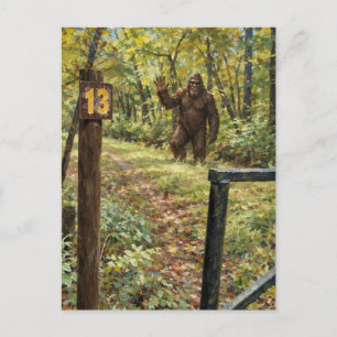 Sasquatch Zwaait Vanop Pad 13 Briefkaart