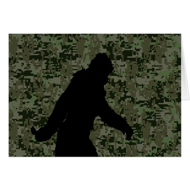 Sasquatch Zwarte Silhouet Digitale Camouflage (Voorkant Horizontaal)
