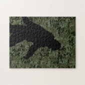 Sasquatch Zwarte Silhouet Digitale Camouflage Legpuzzel (Horizontaal)