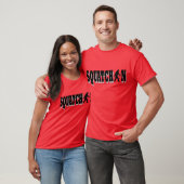 Sasquatchen, zwarte tekst t-shirt (Unisex)
