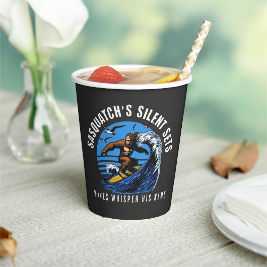 Sasquatch's Silent Sets Surfen Bigfoot Zwart Papieren Bekers (Insitu)