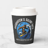 Sasquatch's Silent Sets Surfen Bigfoot Zwart Papieren Bekers (Achterkant)