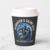 Sasquatch's Silent Sets Surfen Bigfoot Zwart Papieren Bekers (Voorkant)