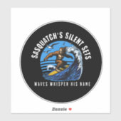 Sasquatch's Silent Sets Surfen Bigfoot Zwart Sticker (Vel)