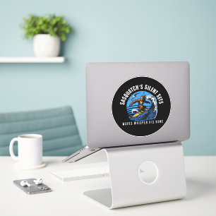 Sasquatch's Silent Sets Surfen Bigfoot Zwart Sticker