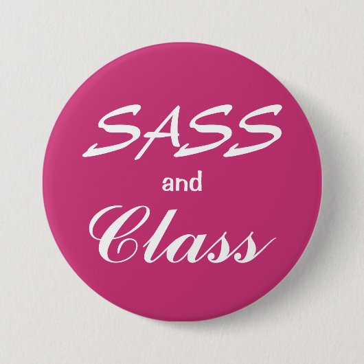Sass en klasse knop ronde button 7,6 cm (Voorkant)