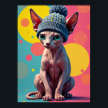 Sass-Phinx: de ultieme Pop-art Mode Poster<br><div class="desc">In dit opvallende pop-kunstwerk wordt een slanke Sphynx-poes een icoon met een hoge mode en een serieuze attitude. Maak kennis met "Sass-phinx", een katachtige die zo stijlvol en apathisch is, dat ze je je eigen kledingkeuzes laten betwijfelen. Met zijn gerimpelde, rozekleurige huid en doordringende turquoise ogen straalt deze kat een...</div>