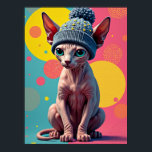 Sass-Phinx: de ultieme Pop-art Mode Poster<br><div class="desc">In dit opvallende pop-kunstwerk wordt een slanke Sphynx-poes een icoon met een hoge mode en een serieuze attitude. Maak kennis met "Sass-phinx", een katachtige die zo stijlvol en apathisch is, dat ze je je eigen kledingkeuzes laten betwijfelen. Met zijn gerimpelde, rozekleurige huid en doordringende turquoise ogen straalt deze kat een...</div>