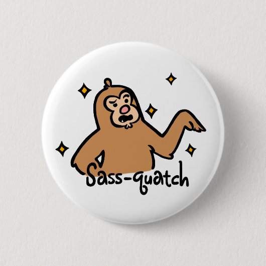 Sass-quatch Pin Ronde Button 5,7 Cm (Voorkant)