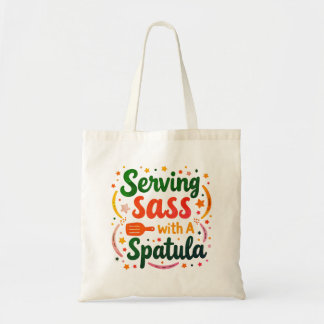 Sass serveren met een Spatula boodschappentas Tote Bag